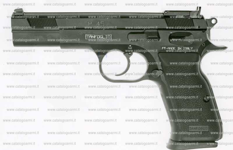 Pistola TANFOGLIO SRL modello P 45 L (tacca di mira regolabile, finitura brunita o cromata) (9964)