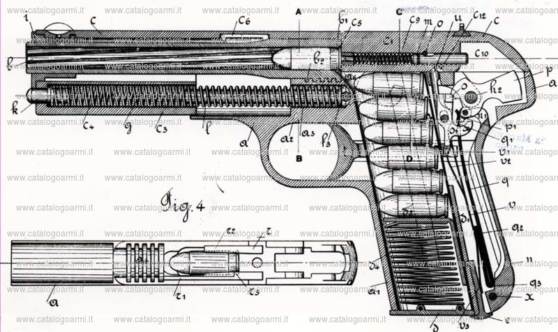 Pistola Husqvarna Vapenfabriks Aktiebolag modello 1907 (3201)