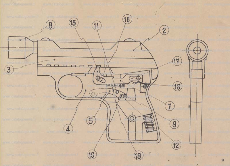 Pistola lanciarazzi Bbm modello Mariner (1860)